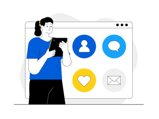 Social network. Modern design vector illustration. Chatting mobile app vector illustration. Social media flat illustration