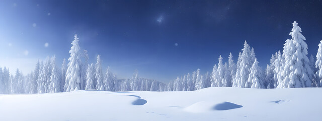 Fototapeta premium 冬の雪原、背景｜Winter snow field, background, Generative AI 
