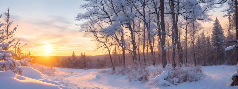 冬の雪原、背景|Winter snow field, background, Generative AI - Powered by Adobe