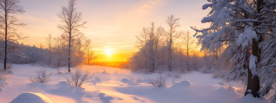 冬の雪原、背景|Winter snow field, background, Generative AI - Powered by Adobe