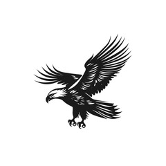 Minimalist vector of an eagle. Suitable for logo or tattoo.