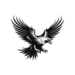 Minimalist vector of an eagle. Suitable for logo or tattoo.