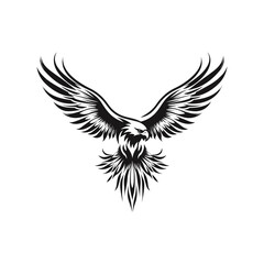 Minimalist vector of an eagle. Suitable for logo or tattoo.