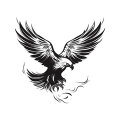 Minimalist vector of an eagle. Suitable for logo or tattoo.