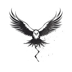 Minimalist vector of an eagle. Suitable for logo or tattoo.