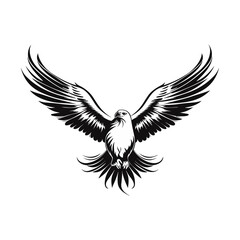 Minimalist vector of an eagle. Suitable for logo or tattoo.