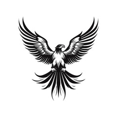 Minimalist vector of an eagle. Suitable for logo or tattoo.