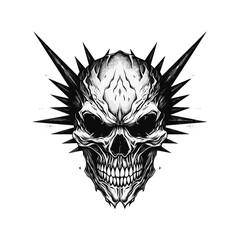 Obraz premium Hard rock metal skull with horns.