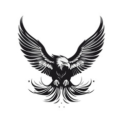 Obraz premium Minimalist vector of an eagle. Suitable for logo or tattoo.