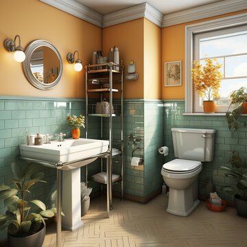 A clean and bright toilet. Generative AI