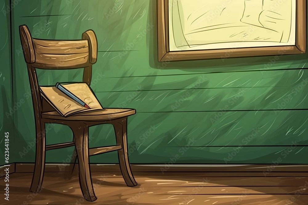 Aufkleber cozy reading nook with a comfortable chair and a stack of books. generative ai