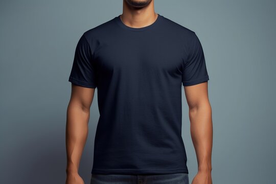 Black t-shirt mock up. Generative AI