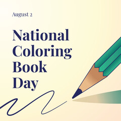 national coloring book day design template for celebration. crayon vector design. crayon illustration.