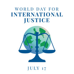 world day for international justice design template for celebration. justice vector illustration. justice icon vector design.