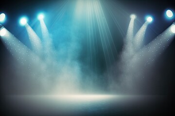 stage performance with dramatic lighting and fog effects. Generative AI
