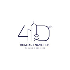 40th years anniversary real estate logo