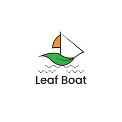 Leaf boat logo design