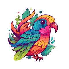 Fototapeta premium QuetzalCute, TShirt Design , graphic design, Generative Ai