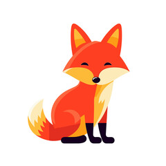 Obraz premium Red fox Cute, TShirt Design , graphic design, Generative Ai