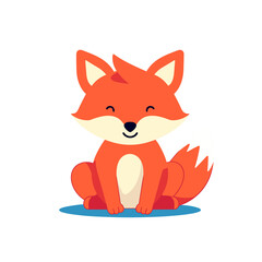Obraz premium Red fox Cute, TShirt Design , graphic design, Generative Ai