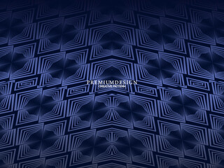 Premium background design with diagonal dark blue stripes pattern. Vector horizontal template for digital lux business banner, contemporary formal invitation, luxury voucher, prestigious gift certific