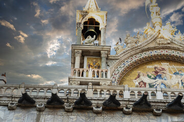 Patriarchal Cathedral Basilica St. (Saint) Mark’s Basilica on Piazza San Marco square in Venice...