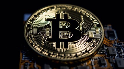 Fototapeta na wymiar close up of a bitcoin