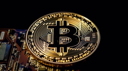 close up of a bitcoin