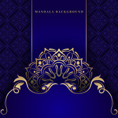 Blue background with mandala ornament