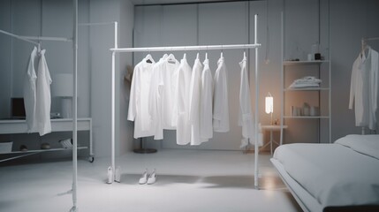White coat in white room