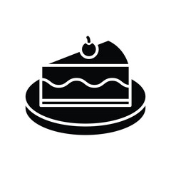 cherry cake icon. solid icon