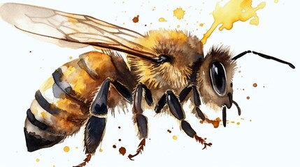 Illustration of bee isolated on white background