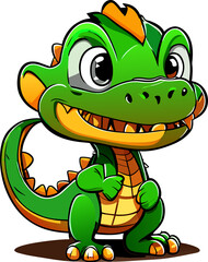 cute crocodile cartoon character style for kid png file transparent