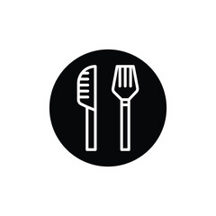 knife fork plate icon. solid icon