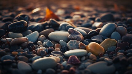 close up of a pile of pebbles