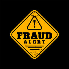 fraud alert sign background stay safe from money scam vecor