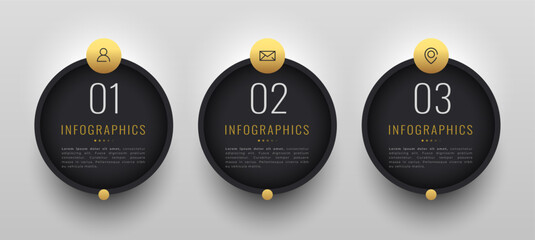 professional infographic premium banner with 3 step success chart