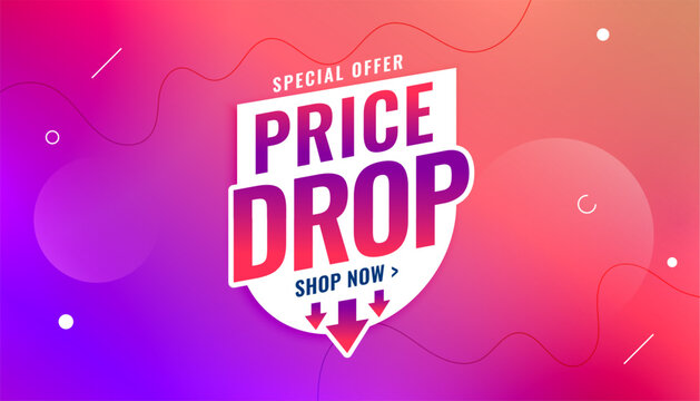 modern style price drop sale banner for special event or festival