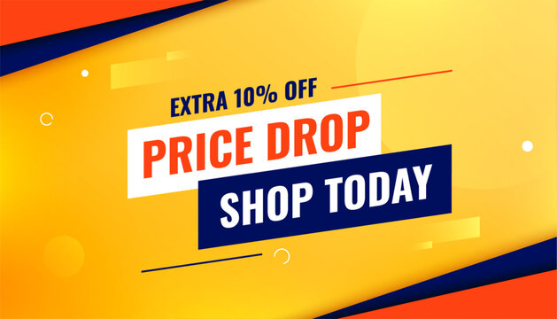 special price drop banner shop today to get extra discount