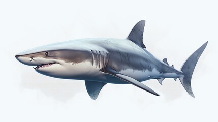 Naklejka premium shark isolated on white background