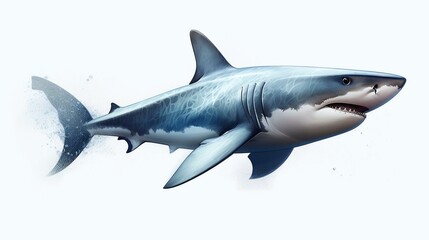 Fototapeta premium shark isolated on white background