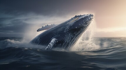 Fototapeta premium whale in the ocean