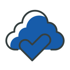 cloud computing themed icon design with several additional icons that represent their respective functions.