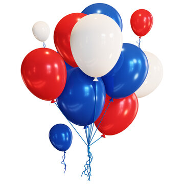 red white and blue balloons