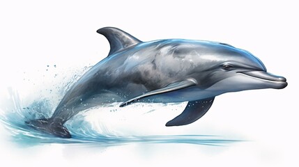 Fototapeta premium dolphin jumping isolated on white background