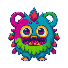 Fototapeta premium Monster illustration PNG, Generative AI