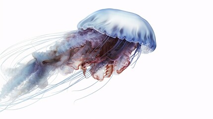 Illustration of jellyfish with plain white background
