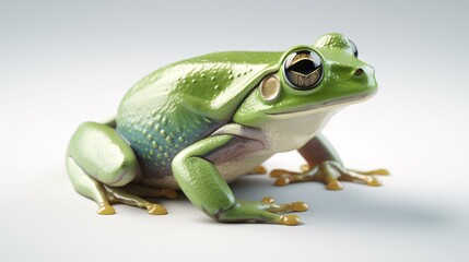 Fototapeta premium Realistic illustration of green frog on a white background