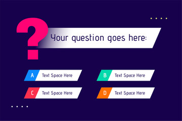 modern style question and answer banner for intellectual quiz game - obrazy, fototapety, plakaty