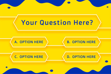multiple option quiz game template in problem solving concept